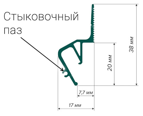 Теневой профиль Flexy Euro-05 в разрезе
